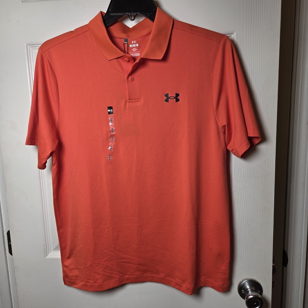 Under Armour‎ sz M men's Matchplay Polo orange NWT golf active outdoor UPF 50